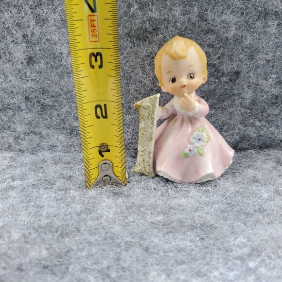 Vintage Kelvin First Birthday Doll Girl In Pink Dress Hand Painted B-910 Taiwan - Picture 5 of 7